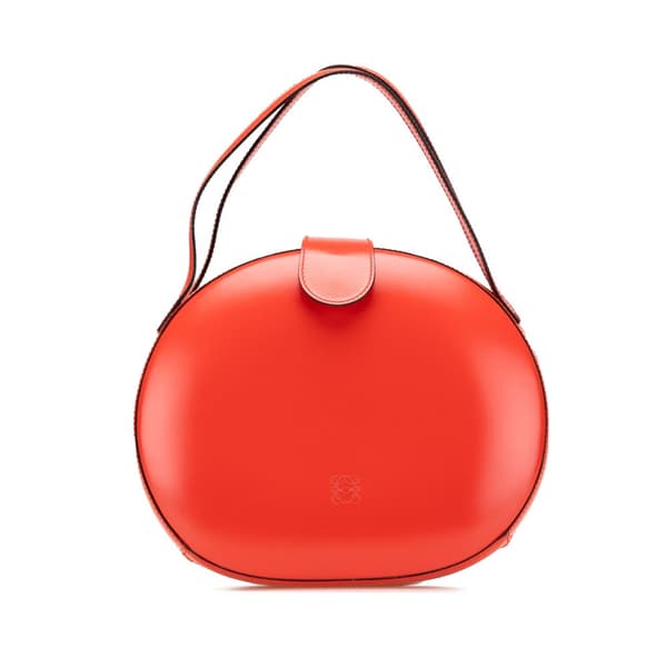 Pre-owned LOEWE Anagram Leather Round Handbag Red