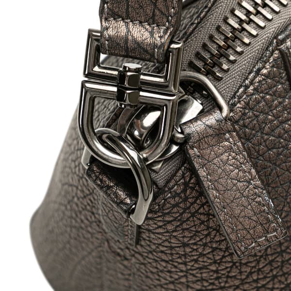 Pre-owned Givenchy Medium Metallic Grained Calfskin Antigona Satchel Brown