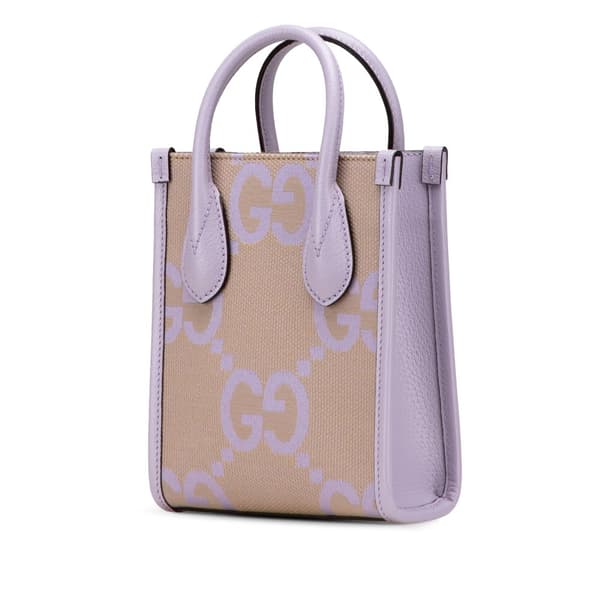 Pre-owned Gucci Mini Jumbo GG Canvas Interlocking G Satchel Brown