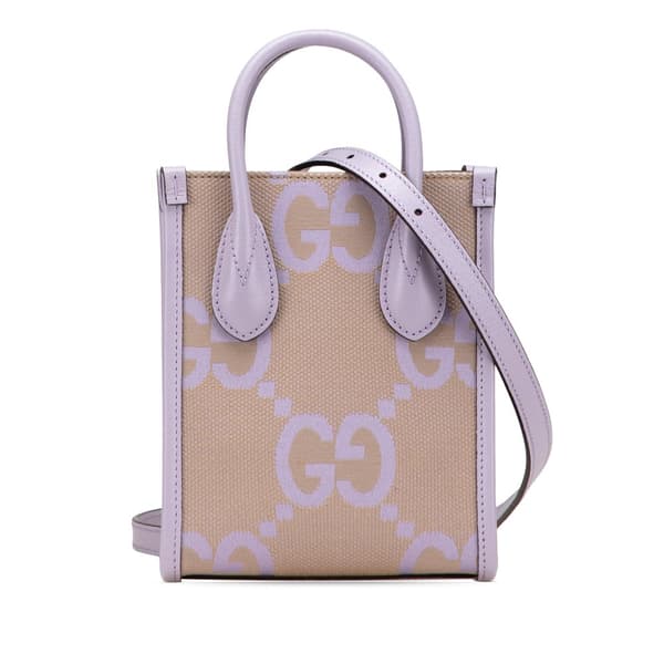 Pre-owned Gucci Mini Jumbo GG Canvas Interlocking G Satchel Brown