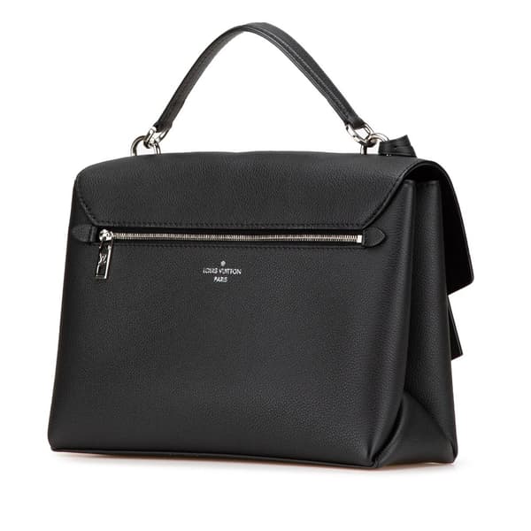 Pre-owned Louis Vuitton Soft Calfskin MyLockme Top Handle Bag Black