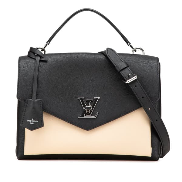 Pre-owned Louis Vuitton Soft Calfskin MyLockme Top Handle Bag Black