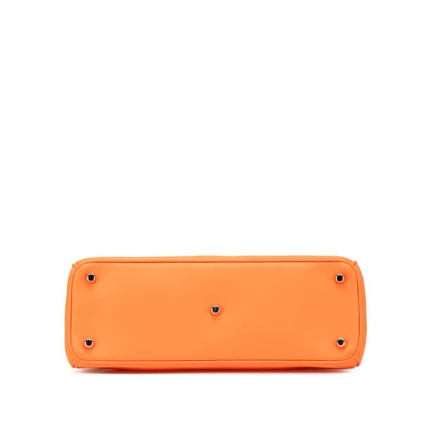 Pre-owned Dior Medium Smooth Calfskin Diorissimo Satchel Orange