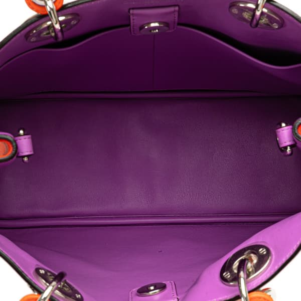 Pre-owned Dior Medium Smooth Calfskin Diorissimo Satchel Orange