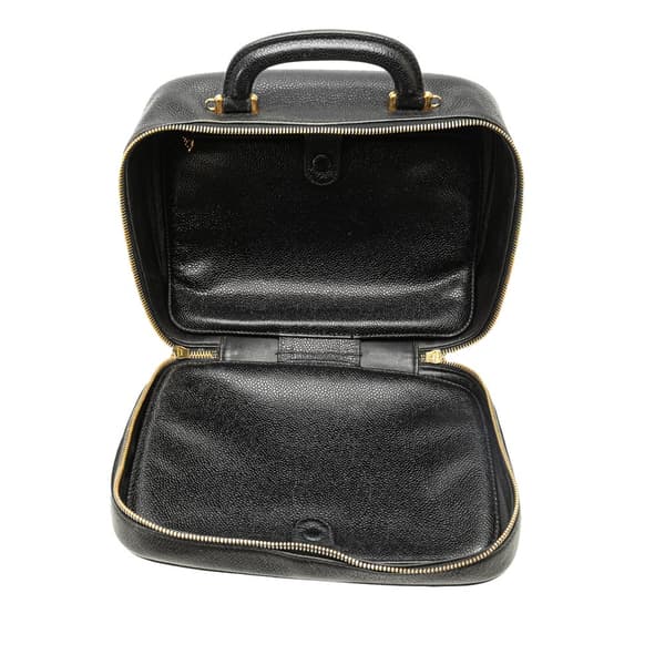 Pre-owned Chanel CC Caviar Vanity Case Black