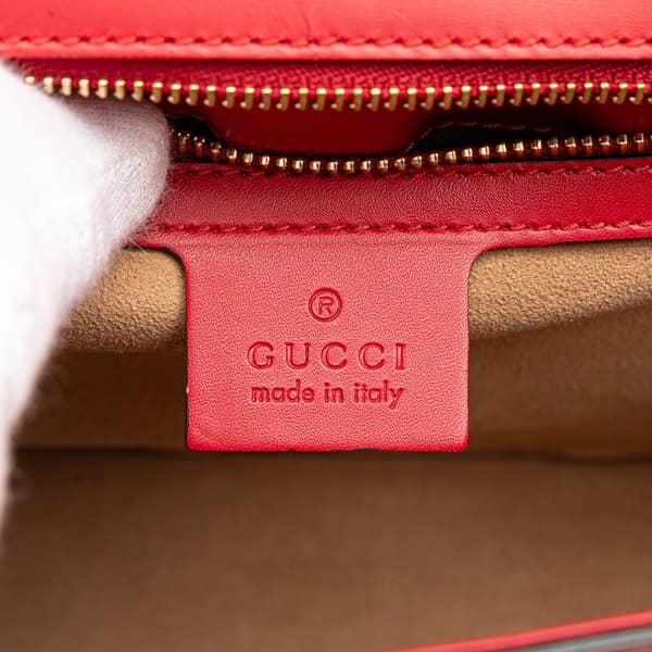 Pre-owned Gucci Small Leather Sylvie Satchel Red