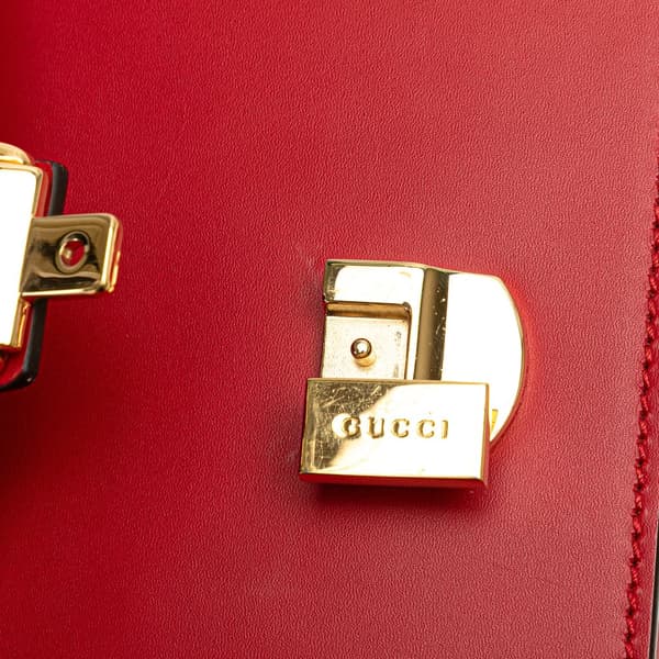 Pre-owned Gucci Small Leather Sylvie Satchel Red