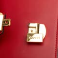 Miniatyrbild 10 av 10: Pre-owned Gucci Small Leather Sylvie Satchel Red