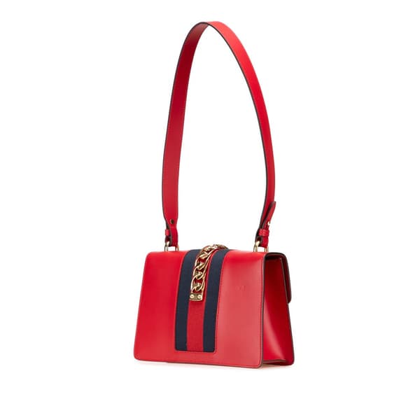 Pre-owned Gucci Small Leather Sylvie Satchel Red