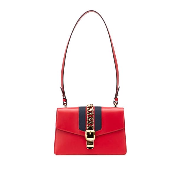 Pre-owned Gucci Small Leather Sylvie Satchel Red