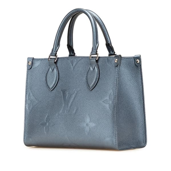 Pre-owned Louis Vuitton Metallic Monogram Giant Empreinte Onthego PM Blue