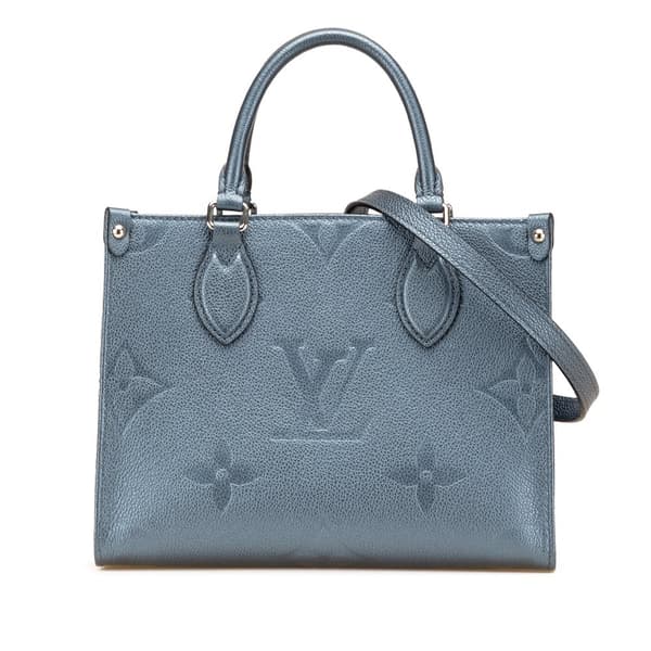 Pre-owned Louis Vuitton Metallic Monogram Giant Empreinte Onthego PM Blue