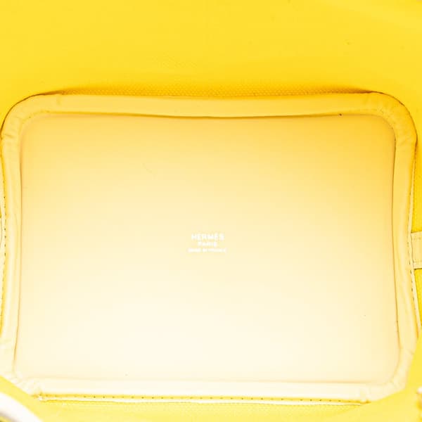 Pre-owned Hermès Toile Goeland and Swift Cargo Picotin Lock 18 Yellow