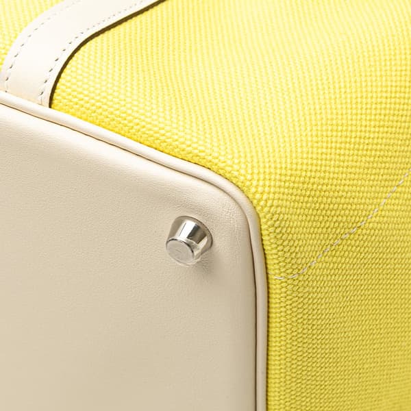 Pre-owned Hermès Toile Goeland and Swift Cargo Picotin Lock 18 Yellow