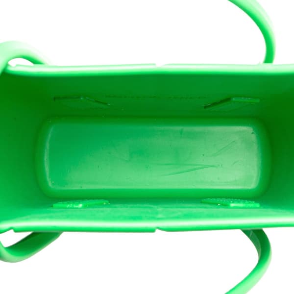 Pre-owned Bottega Veneta Mini Rubber Arco Shopping Bag Green