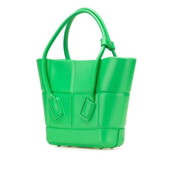 Pre-owned Bottega Veneta Mini Rubber Arco Shopping Bag Green