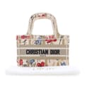 Miniatyrbilde 1 av 10: Pre-owned Dior Mini Canvas Embroidered Hibiscus Book Tote Brown