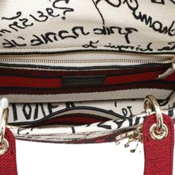 Pre-owned Dior Medium Canvas DiorAmour Graffiti Lady D Lite White