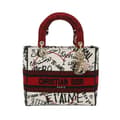Miniatyrbild 1 av 10: Pre-owned Dior Medium Canvas DiorAmour Graffiti Lady D Lite White