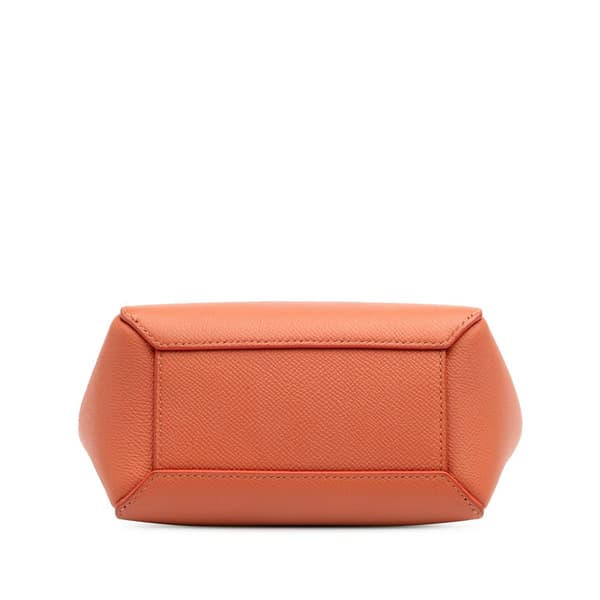 Pre-owned Celine Pico Grained Calfskin Belt Bag Orange