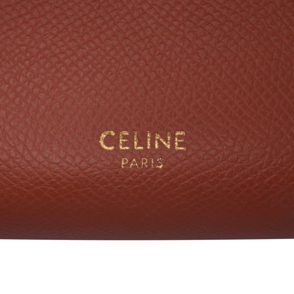 Pre-owned Celine Pico Grained Calfskin Belt Bag Orange