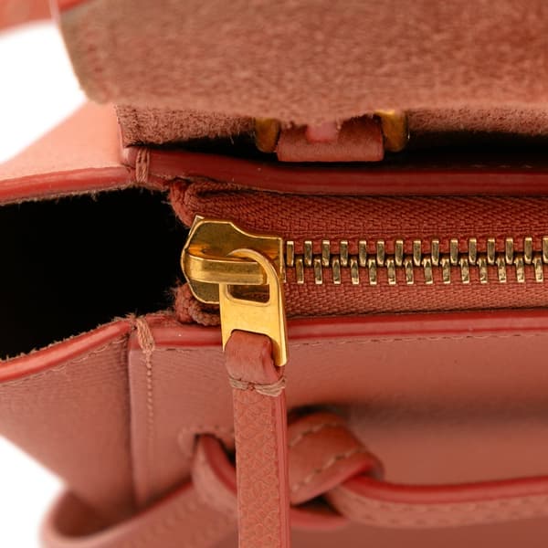 Pre-owned Celine Pico Grained Calfskin Belt Bag Orange