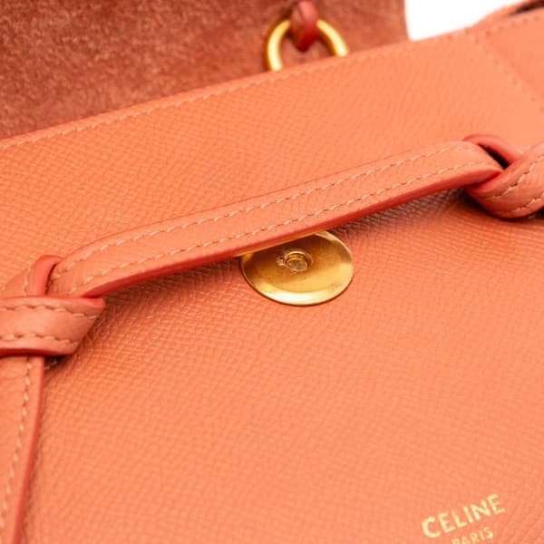 Pre-owned Celine Pico Grained Calfskin Belt Bag Orange