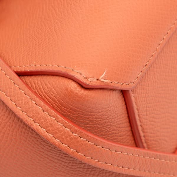 Pre-owned Celine Pico Grained Calfskin Belt Bag Orange