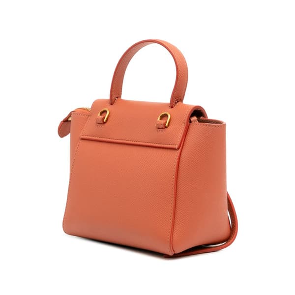 Pre-owned Celine Pico Grained Calfskin Belt Bag Orange