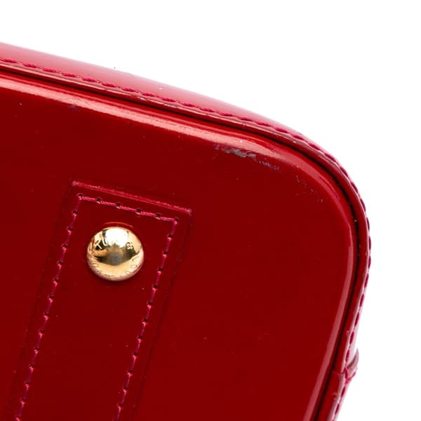 Pre-owned Louis Vuitton Monogram Vernis Alma BB Red