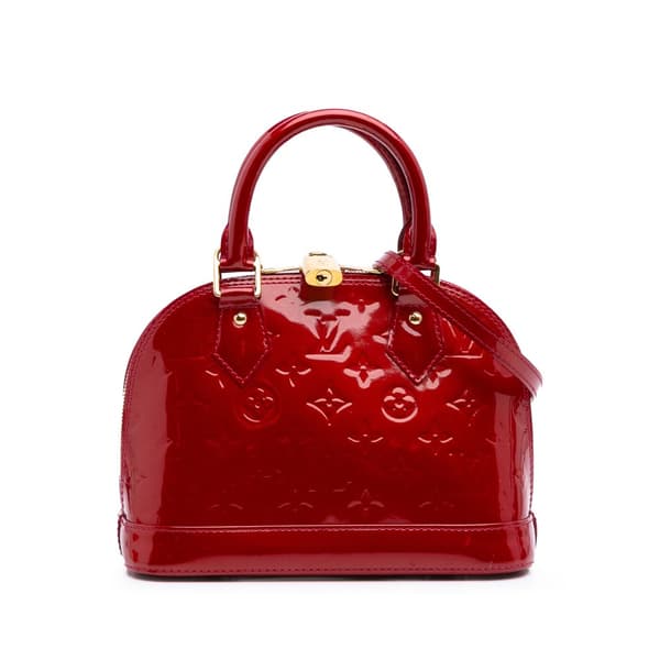 Pre-owned Louis Vuitton Monogram Vernis Alma BB Red
