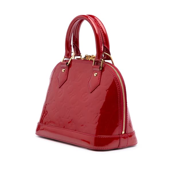 Pre-owned Louis Vuitton Monogram Vernis Alma BB Red