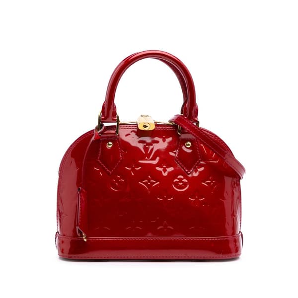 Pre-owned Louis Vuitton Monogram Vernis Alma BB Red
