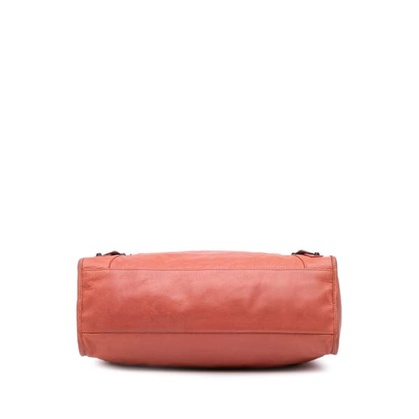 Pre-owned Balenciaga Lambskin Motocross Classic City Satchel Red