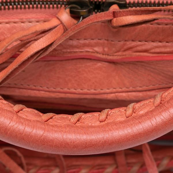 Pre-owned Balenciaga Lambskin Motocross Classic City Satchel Red