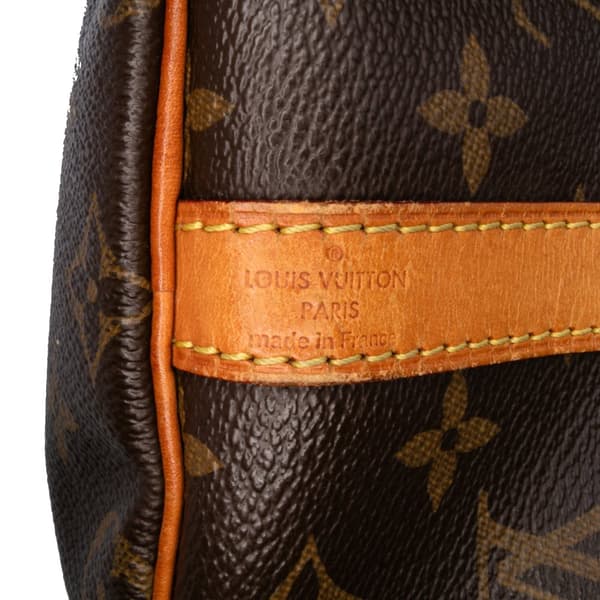 Pre-owned Louis Vuitton Monogram Speedy Bandouliere 25 Brown