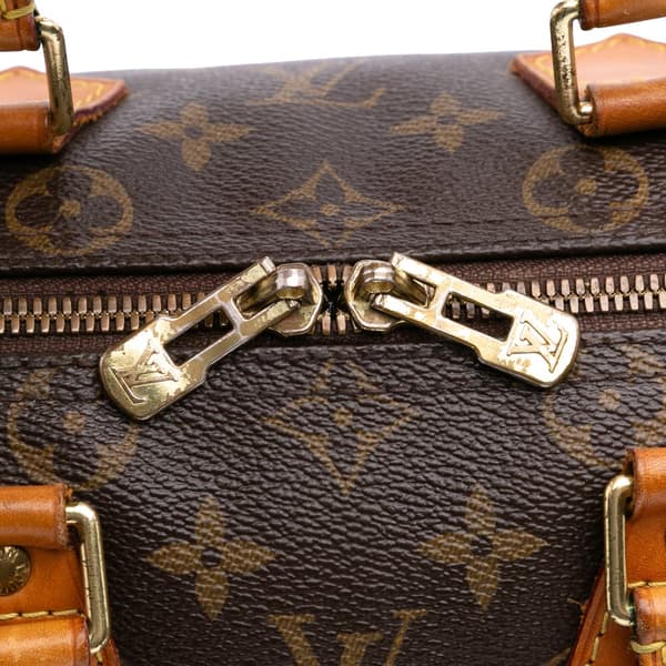 Pre-owned Louis Vuitton Monogram Speedy Bandouliere 25 Brown