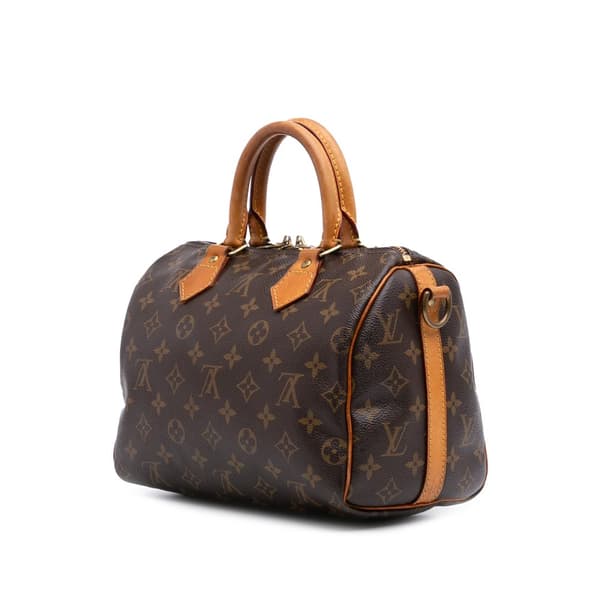 Pre-owned Louis Vuitton Monogram Speedy Bandouliere 25 Brown