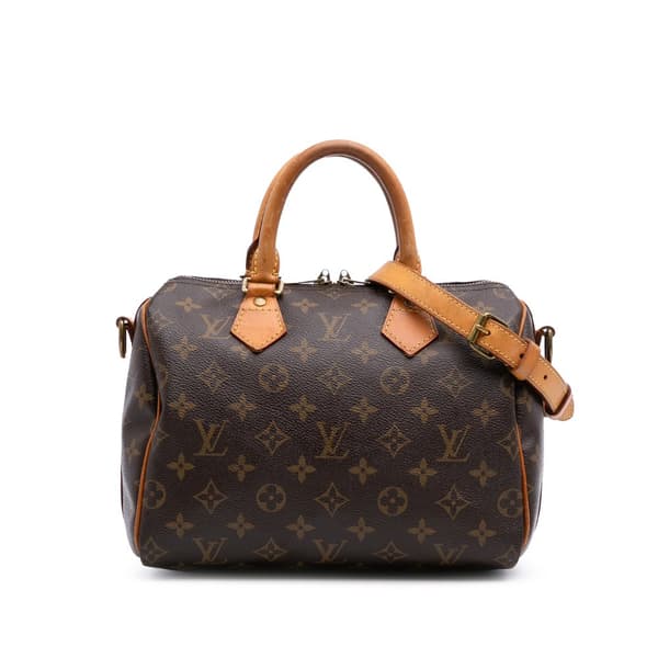 Pre-owned Louis Vuitton Monogram Speedy Bandouliere 25 Brown