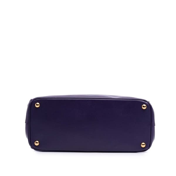 Pre-owned Prada Medium Saffiano Lux Galleria Double Zip Satchel Purple