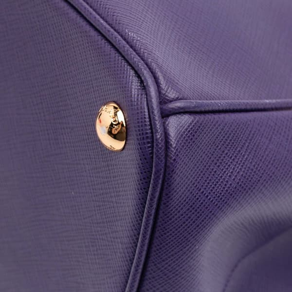 Pre-owned Prada Medium Saffiano Lux Galleria Double Zip Satchel Purple