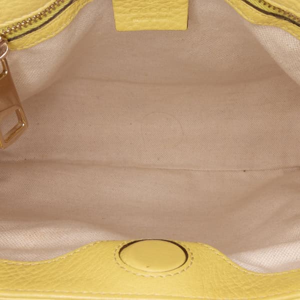 Pre-owned Gucci Small Calfskin Bamboo Shopper Satchel Yellow