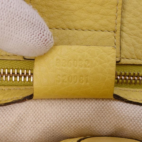Pre-owned Gucci Small Calfskin Bamboo Shopper Satchel Yellow