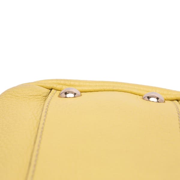 Pre-owned Gucci Small Calfskin Bamboo Shopper Satchel Yellow