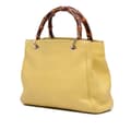 Miniatyrbilde 2 av 10: Pre-owned Gucci Small Calfskin Bamboo Shopper Satchel Yellow