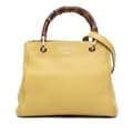 Miniatyrbilde 1 av 10: Pre-owned Gucci Small Calfskin Bamboo Shopper Satchel Yellow