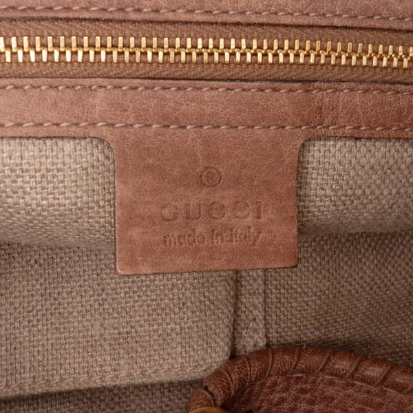 Pre-owned Gucci Large Guccissima New Jackie Satchel Brown