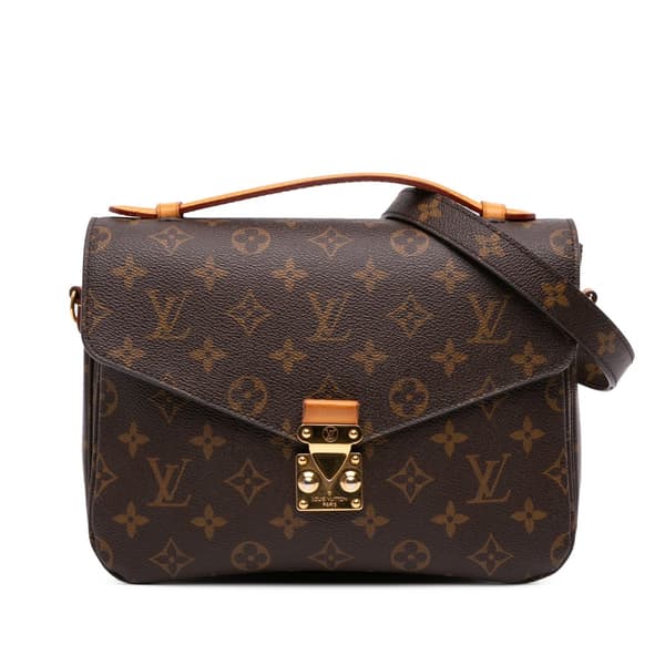 Pre-owned Louis Vuitton Monogram Pochette Metis Brown