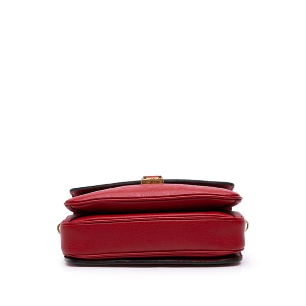 Pre-owned Louis Vuitton Monogram Empreinte Pochette Metis Red