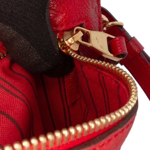 Pre-owned Louis Vuitton Monogram Empreinte Pochette Metis Red